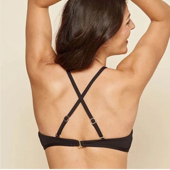 Andie The Valencia Bikini Top Swimsuit Black size XS NWT - Picture 2 of 7